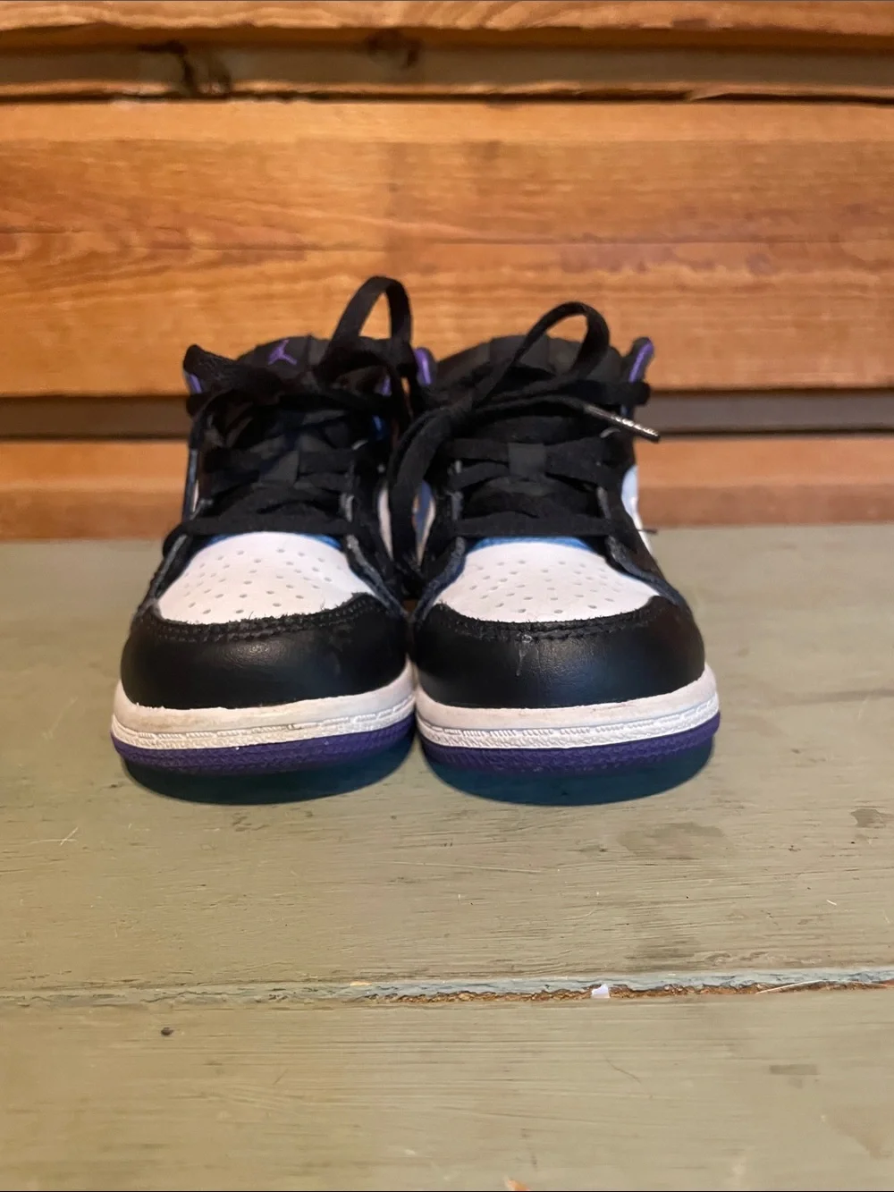 Nike Kids Black White Purple High-Top Sneakers (Toddler)